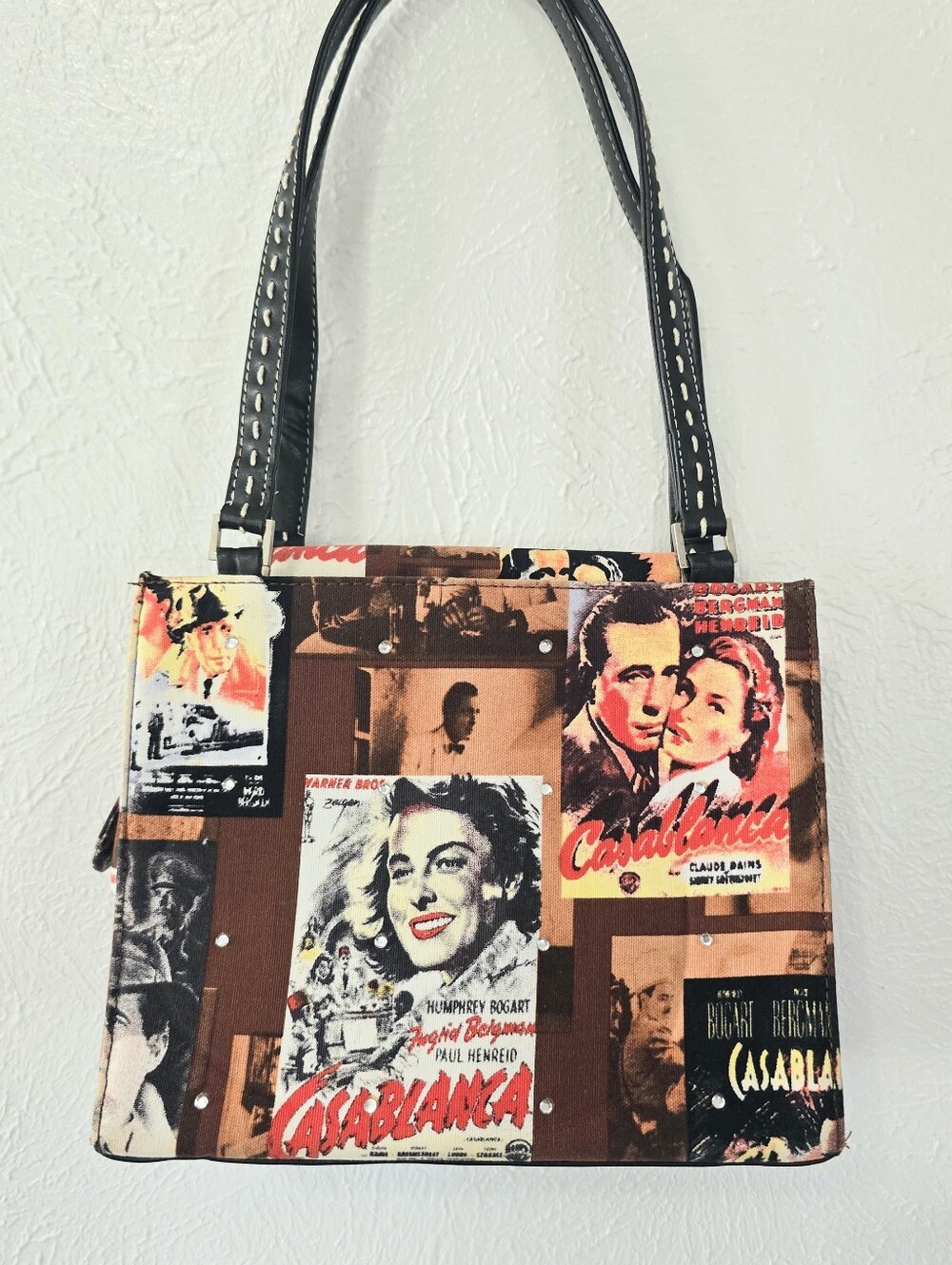 Casablanca Poster Print Shoulder Bag - Brown Multi